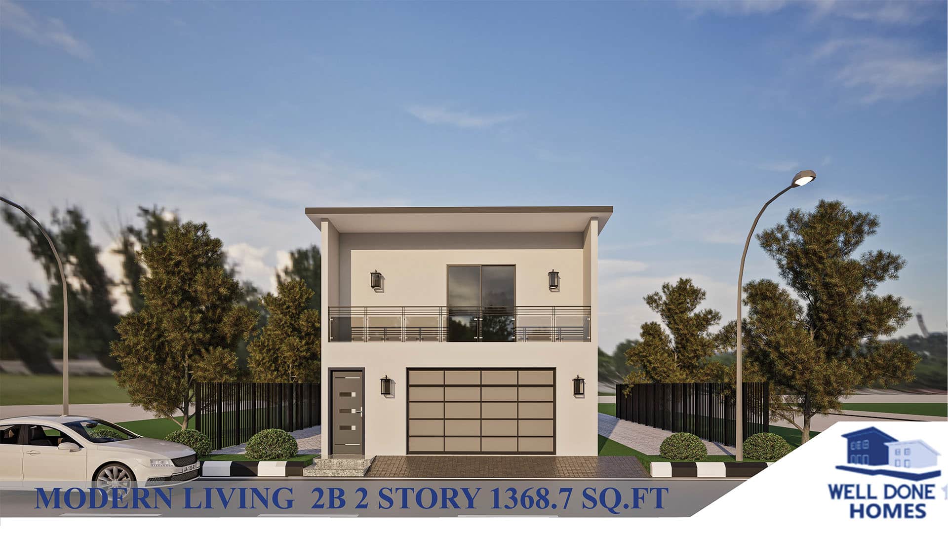 Modern 2B 2 story Front picture