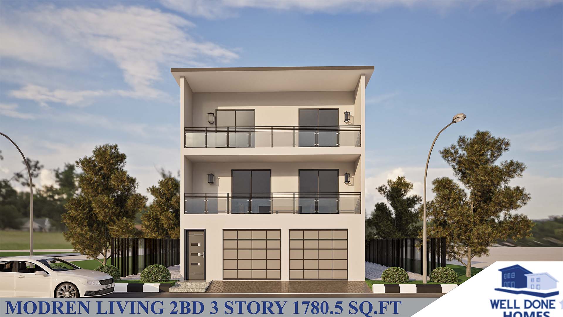 Modern 2B 3 story Front house